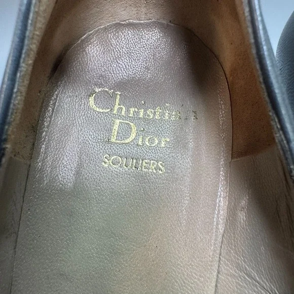 Christian Dior Gray  Flower‎ Vintage Souliers Spike Heels Sz 8 1/2 B - Picture 3 of 11